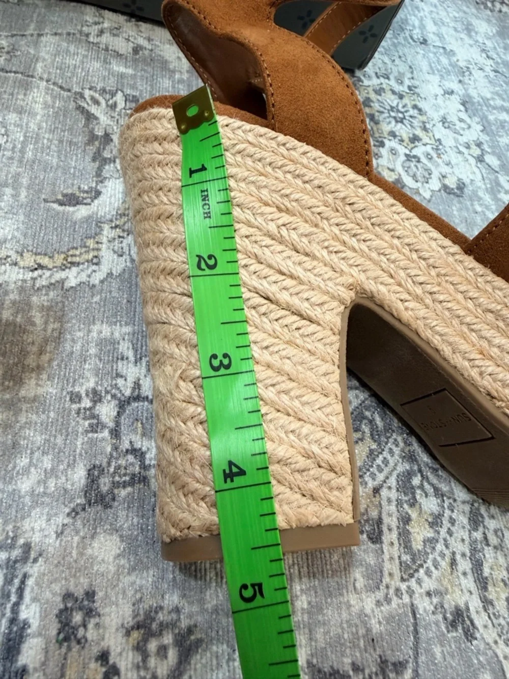 Sun + Stone Feyf Cognac Ankle-Strap Platform Wedge Sandals- Size 9
